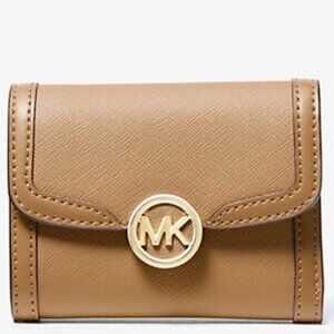 $79 NWT Michael Kors Electric Camel/Gold Tone Hardware Medium Wallet